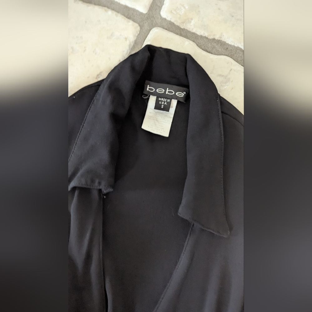 Bebe Vintage Y2K Black Viscose Wrap Dress - Picture 9 of 12